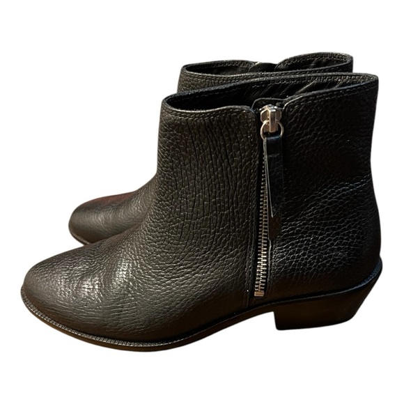 J. Crew Frankie Booties Black Pebbled Leather Casual Side Zip Ladies Size 8 - Picture 6 of 13